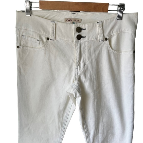 CAbi - White Bootcut Double Button Business Casual Spring Jeans Sz 6 - Picture 3 of 9